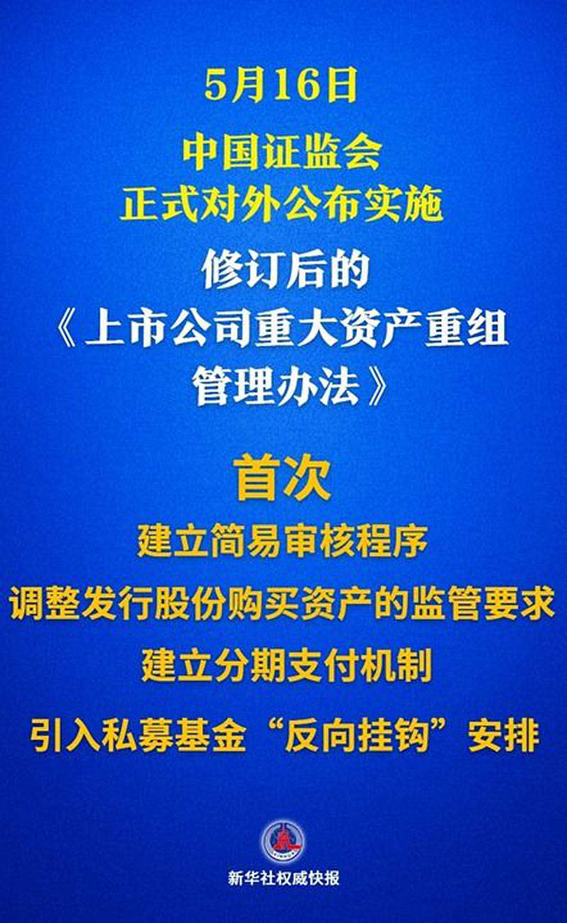事关并购重组！资本市场又一重磅新规落地
