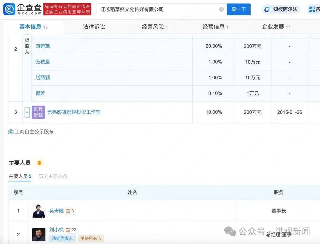 刘诗诗吴奇隆被曝离婚？相关公司已注销